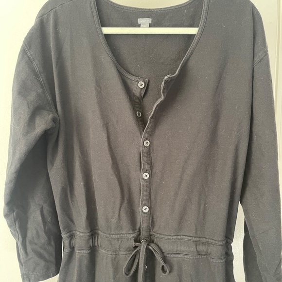 Aerie Fleece Wide Leg Button Down Jumpsuit - Picture 4 of 12